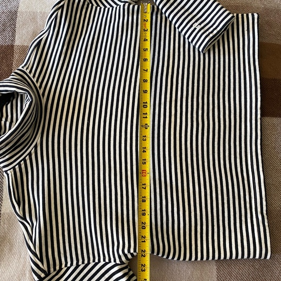 Everlane The Turtleneck Sweatshirt Black White, Stripe Organic Cotton, Sz XXS - Picture 7 of 11